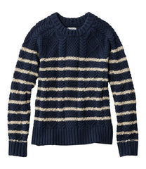 Women's Signature Cotton Fisherman Sweater, Crewneck Stripe | L.L.Bean for sale