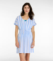 Women's L.L.Bean Coastal Cotton Cover-Up Caftan, Print | L.L.Bean on sale