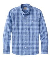 Men's Comfort Stretch Performance® Chambray Shirt, Long-Sleeve, Slightly Fitted Untucked Fit, Plaid | L.L.Bean online