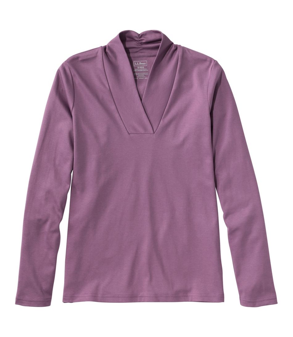 Women's Pima Cotton Tee, Shawl Long-Sleeve | L.L.Bean on sale