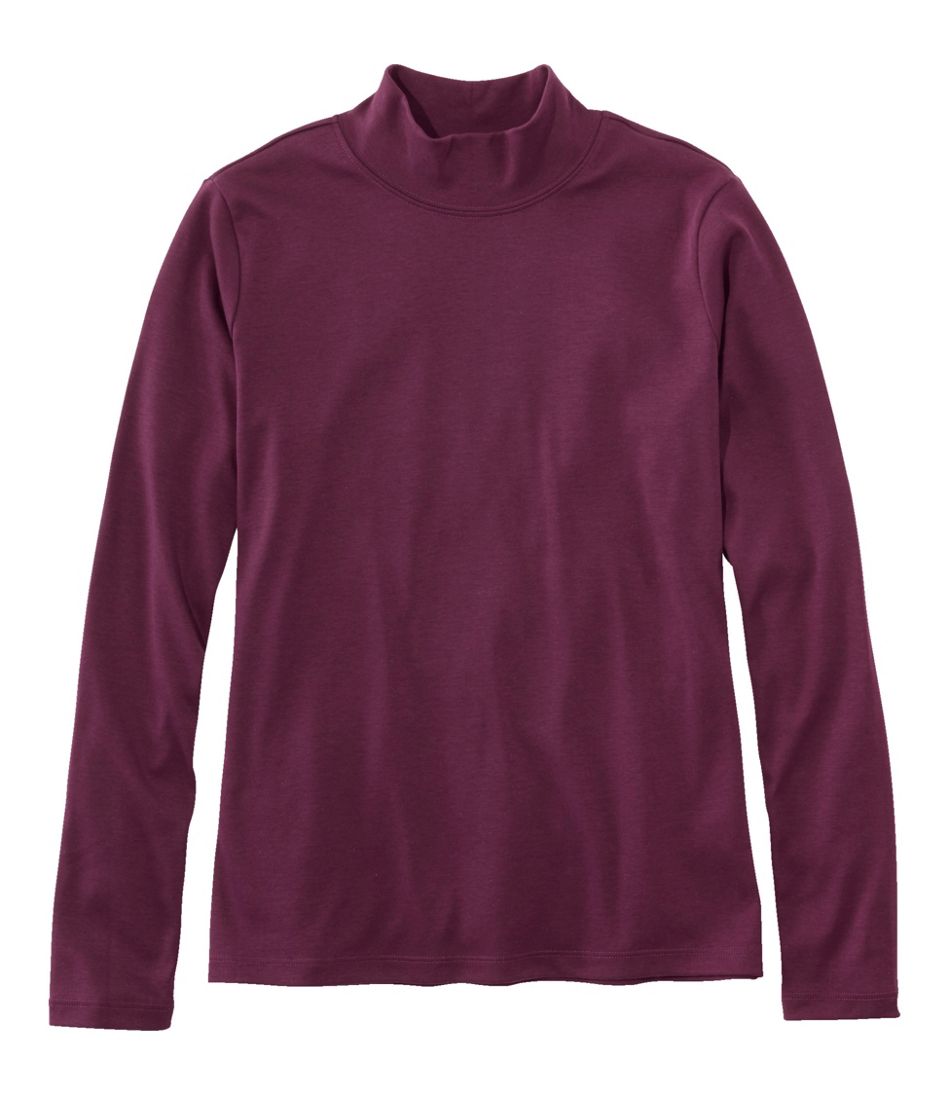 Women's Pima Cotton Tee, Long-Sleeve Mockneck | L.L.Bean outlet