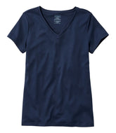 Women's Pima Cotton Shaped V-Neck, Short-Sleeve | L.L.Bean online