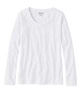 Women's Soft Stretch Supima-Blend Tee, Scoopneck Long-Sleeve | L.L.Bean on sale