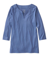 Women's Pima Cotton Tunic, Three-Quarter-Sleeve Splitneck | L.L.Bean discount