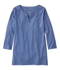 Women's Pima Cotton Tunic, Three-Quarter-Sleeve Splitneck | L.L.Bean discount