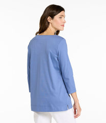 Women's Pima Cotton Tunic, Three-Quarter-Sleeve Splitneck | L.L.Bean discount