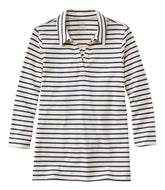 Women's Pima Cotton Tee, Three-Quarter-Sleeve Polo Stripe | L.L.Bean outlet