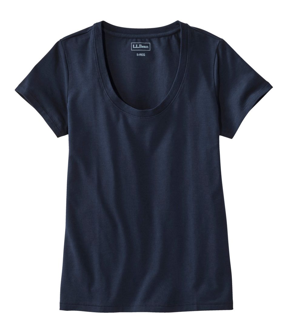 Women's Soft Stretch Supima-Blend Tee, Scoopneck Short-Sleeve | L.L.Bean on sale