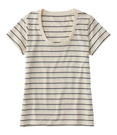 Women's Soft Stretch Supima-Blend Tee, Scoopneck Short-Sleeve Stripe | L.L.Bean online