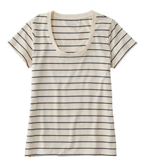 Women's Soft Stretch Supima-Blend Tee, Scoopneck Short-Sleeve Stripe | L.L.Bean online