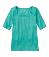 Women's Pima Cotton Tee, Soft Squareneck Elbow-Sleeve | L.L.Bean online