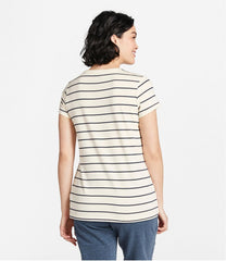 Women's Soft Stretch Supima-Blend Tee, Crewneck Short-Sleeve Striped | L.L.Bean online