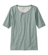 Women's L.L.Bean Jewelneck Tee, Elbow-Sleeve Print | L.L.Bean outlet
