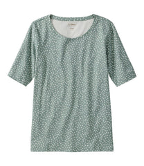 Women's L.L.Bean Jewelneck Tee, Elbow-Sleeve Print | L.L.Bean outlet