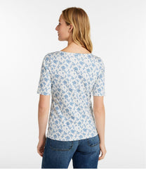 Women's Pima Cotton Tee, Soft Squareneck Elbow-Sleeve | L.L.Bean near me