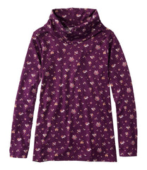 Women's Pima Cotton Tee, Long-Sleeve Cowlneck Print | L.L.Bean for sale