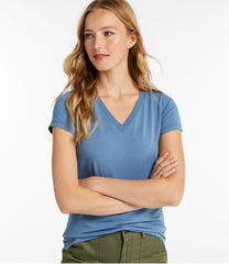 Women's Soft Stretch Supima-Blend Tee, Short-Sleeve V-Neck | L.L.Bean on sale