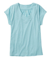 Women's Organic Cotton Tee, V-Neck Cap-Sleeve | L.L.Bean outlet