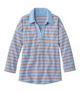 Women's Heritage Mariner Top, Splitneck Polo Three-Quarter-Sleeve Stripe | L.L.Bean on sale