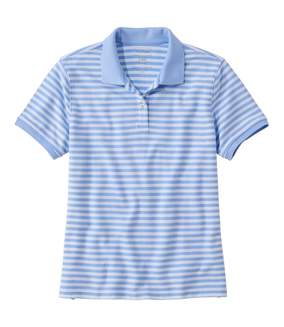 Women's Premium Double L Polo, Short-Sleeve Relaxed Fit Stripe | L.L.Bean online