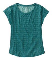 Women's Streamside Tee, Short-Sleeve Ruched Crew Print | L.L.Bean outlet