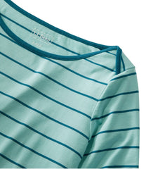 Women's Soft Stretch Supima-Blend Tee, Three-Quarter-Sleeve Boatneck Stripe | L.L.Bean on sale