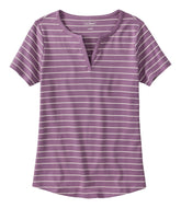 Women's L.L.Bean Tee, Short-Sleeve Notch-Neck Stripe | L.L.Bean outlet