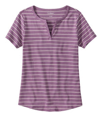 Women's L.L.Bean Tee, Short-Sleeve Notch-Neck Stripe | L.L.Bean outlet