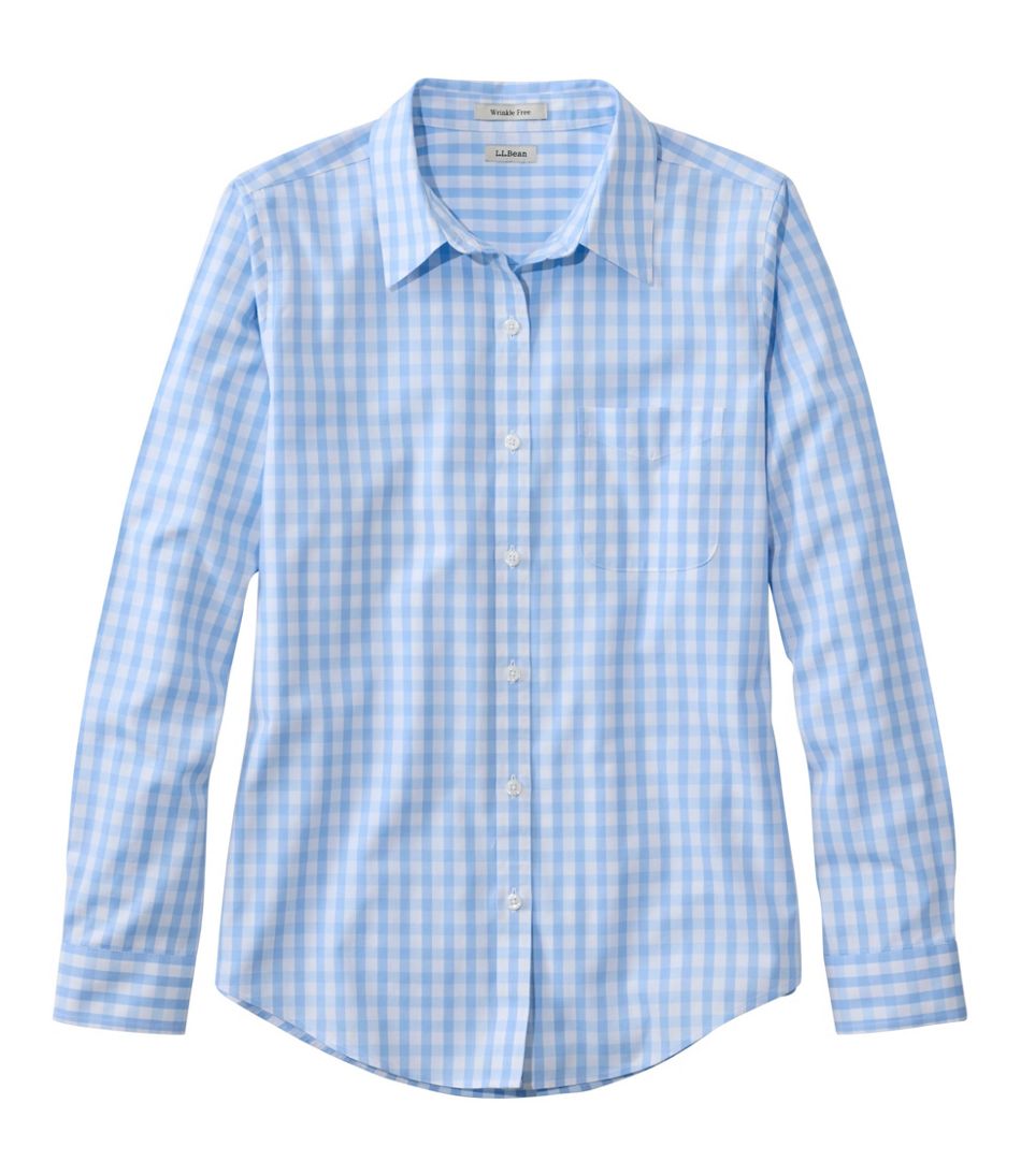 Women's Wrinkle-Free Pinpoint Oxford Shirt, Long-Sleeve Relaxed Fit Plaid | L.L.Bean near me