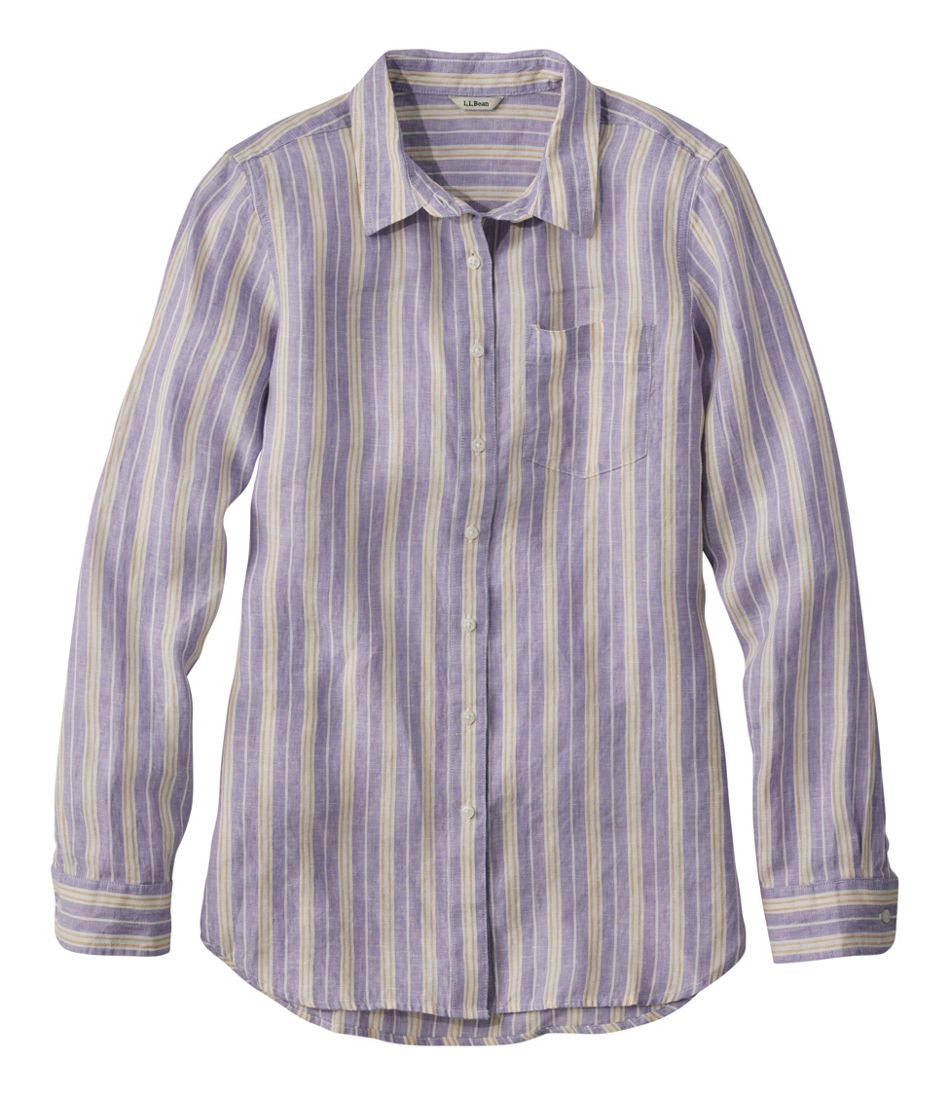 Women's Premium Washable Linen Shirt, Tunic Stripe | L.L.Bean discount