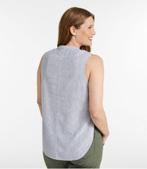 Women's Signature Linen-Blend Button-Front Shirt, Sleeveless | L.L.Bean sale