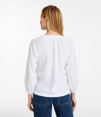Women's Bean's Seacoast Seersucker Splitneck Shirt | L.L.Bean sale