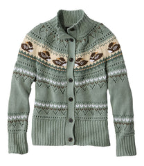 Women's Signature Cotton Fisherman Sweater, Short Cardigan Fair Isle | L.L.Bean online