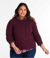 Women's Double L® Cable Sweater, Crewneck | L.L.Bean on sale