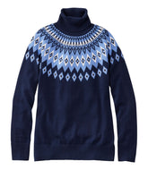 Women's Cotton/Cashmere Sweater, Turtleneck Fair Isle | L.L.Bean online