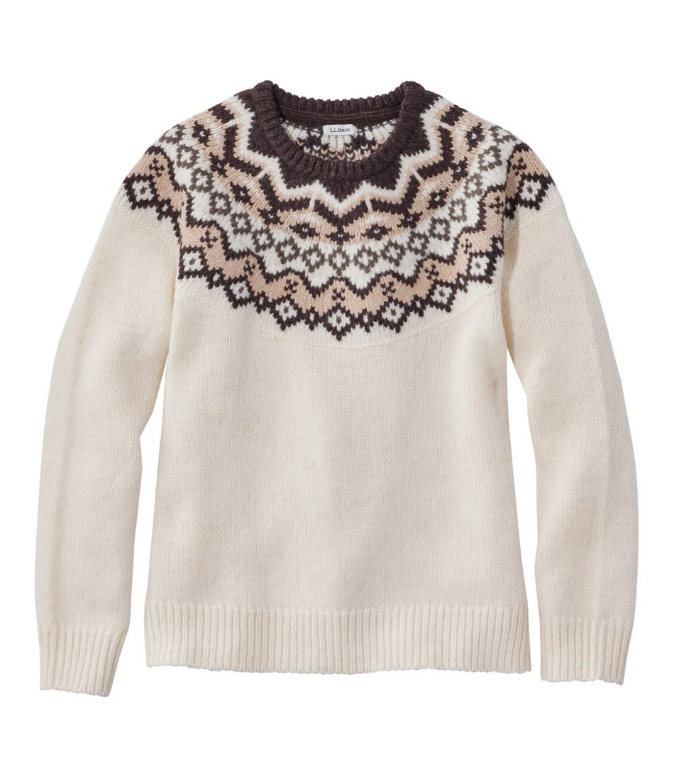 Women's Bean's Classic Ragg Wool Sweater, Crewneck Fair Isle | L.L.Bean sale