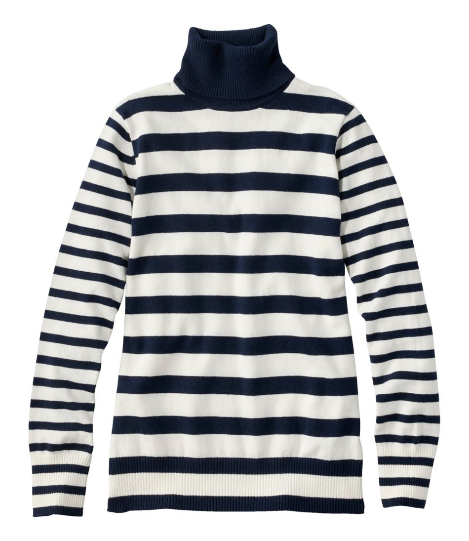 Women's Cotton/Cashmere Sweater, Turtleneck Stripe | L.L.Bean for sale