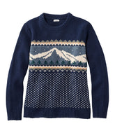 Women's Bean's Classic Ragg Wool Crewneck Intarsia Sweater | L.L.Bean for sale