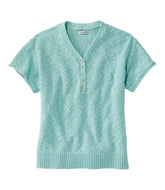 Women's Midweight Cotton Slub Sweater, Henley Short-Sleeve | L.L.Bean for sale