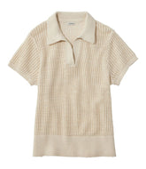 Women's Organic Cotton Slub Pointelle Sweater, Polo | L.L.Bean on sale