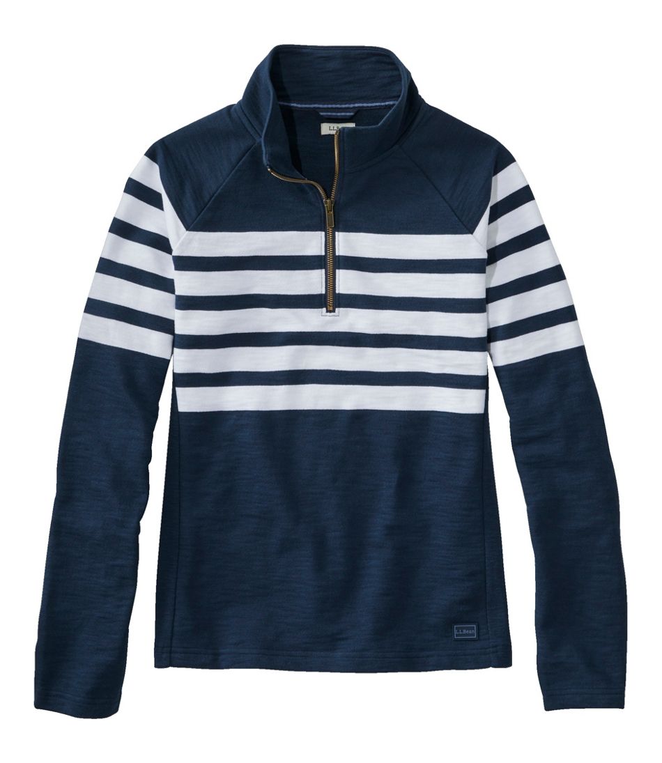 Women's Peaks Island Quarter-Zip Pullover, Stripe | L.L.Bean sale