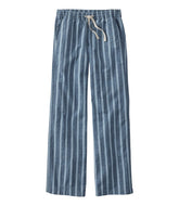 Women's Lakewashed Pull-On Chinos, Mid-Rise Wide-Leg Stripe Chambray | L.L.Bean on sale