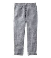 Women's Premium Linen Pull-On Ankle Pants, Mid-Rise Tapered-Leg Stripe | L.L.Bean sale