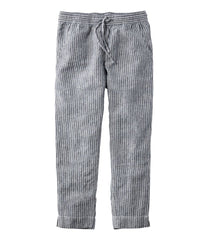 Women's Premium Linen Pull-On Ankle Pants, Mid-Rise Tapered-Leg Stripe | L.L.Bean sale