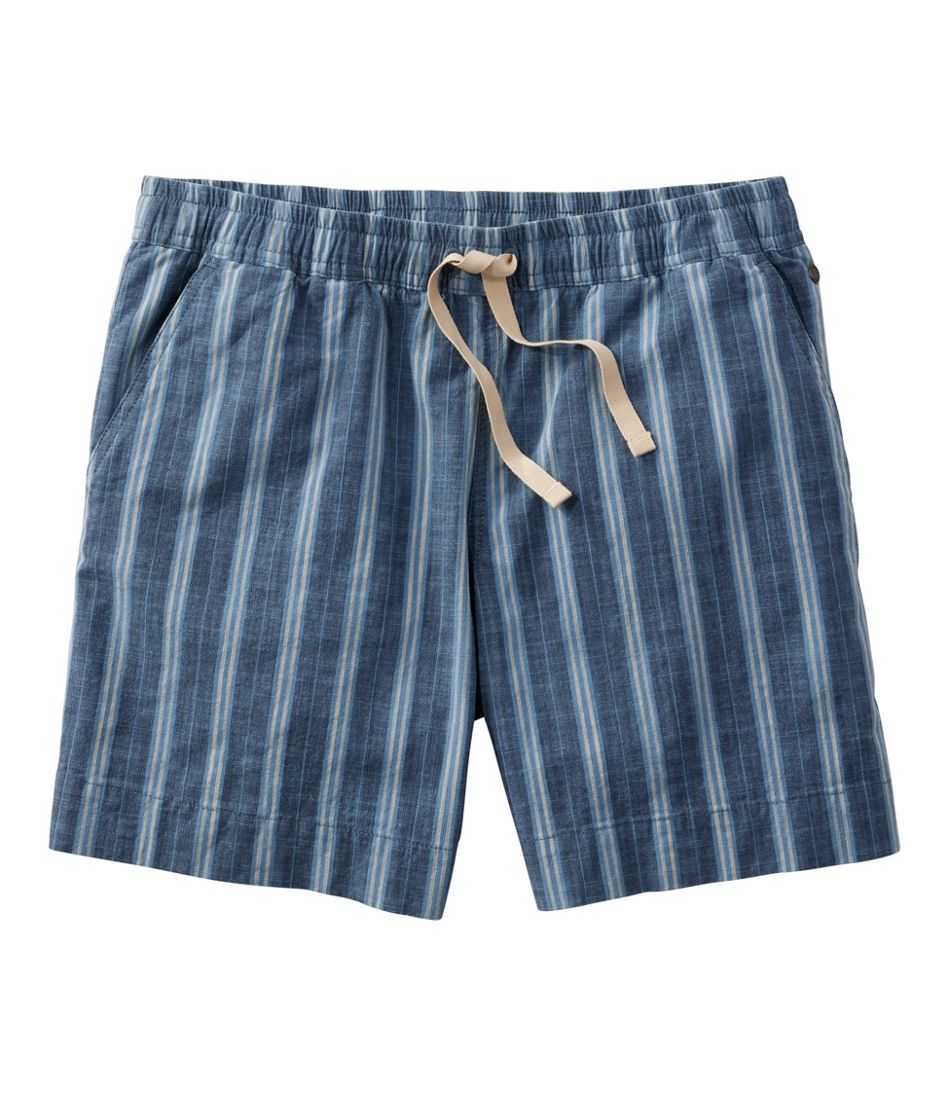Women's Lakewashed Dock Shorts, Mid-Rise Stripe | L.L.Bean online