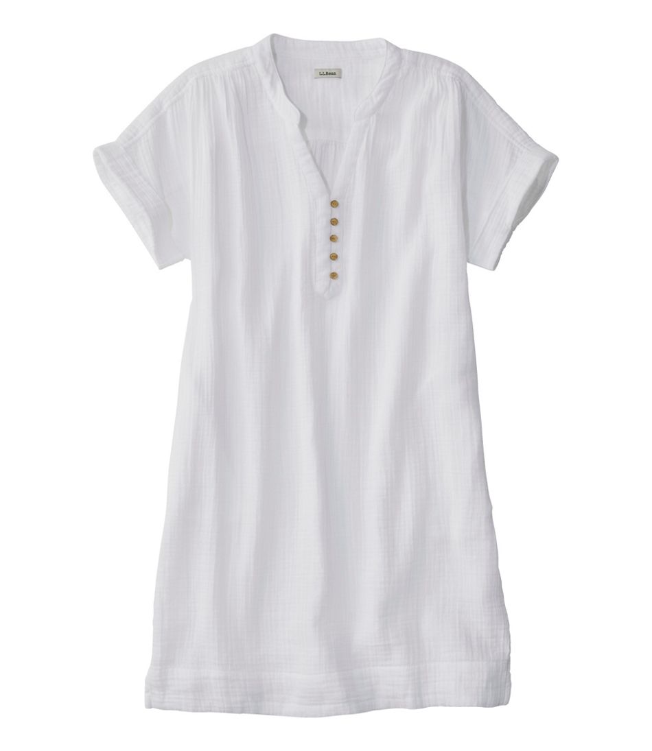 Women's Cloud Gauze Short-Sleeve Shift Dress | L.L.Bean on sale