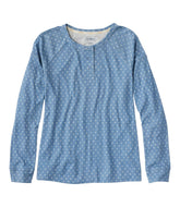 Women's Restorative Sleepwear, Long-Sleeve Henley Print | L.L.Bean outlet