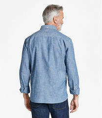 Men's Comfort Stretch® Chambray Shirt, Traditional Untucked Fit, Long-Sleeve | L.L.Bean online
