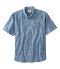 Men's Comfort Stretch® Chambray Shirt, Traditional Untucked Fit, Short-Sleeve | L.L.Bean on sale