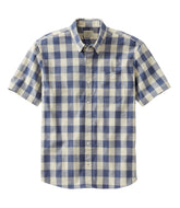 Men's Comfort Stretch® Chambray Shirt, Traditional Untucked Fit, Short-Sleeve, Plaid | L.L.Bean online